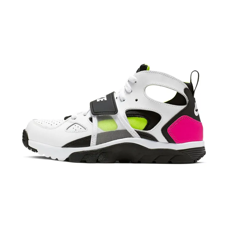 Nike Air Trainer Huarache White Laser Fuchsia Volt Black (GS) (CJ0405-100)