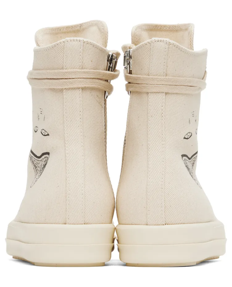 Rick Owens Drkshdw Off-White Denim Sneakers (DU02B4800 DQEP7) (2)