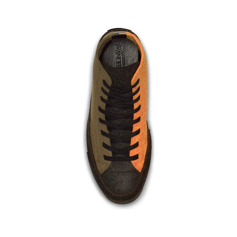 Converse Chuck Taylor All-Star 70s Hi JW Anderson Felt Stone Grey Flame Orange Stone Grey/Flame Orange-Black (162953C)