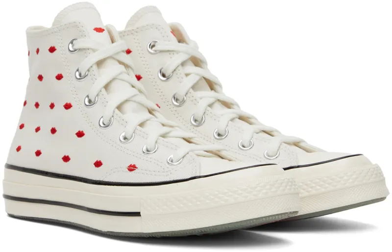 Converse Chuck 70 Embroidered Lips Vintage White/university Red (A01601C)