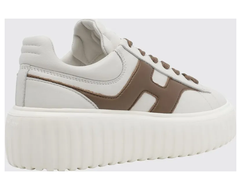 Hogan H-Stripes Smooth Leather Platform Trainers White 1 (HXW6450FE91LE902RK) (2)