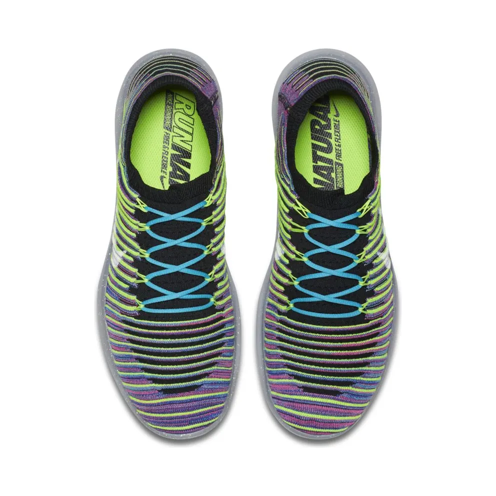 Nike Free RN Motion Flyknit Multi-Color Black/White-Racer Blue (834584-006)