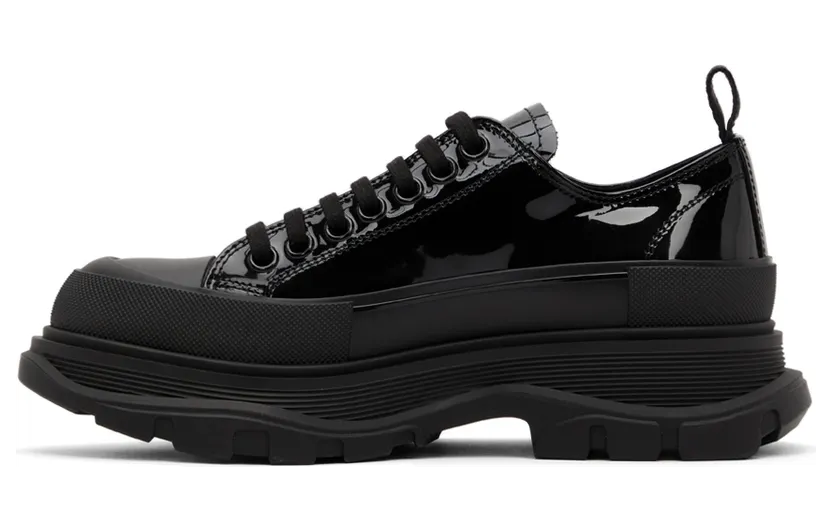 Alexander McQueen Black Patent Tread Slick Low Sneakers (668774WIA35) (3)