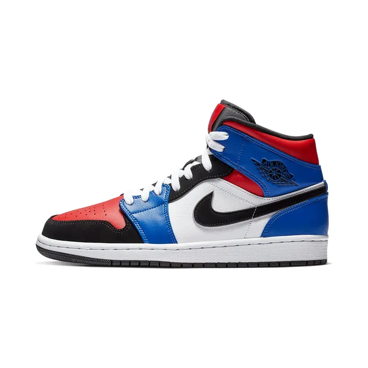 Air Jordan 1 Mid Top 3 “White / Hyper Royal / University Red / Black” (554724-124)