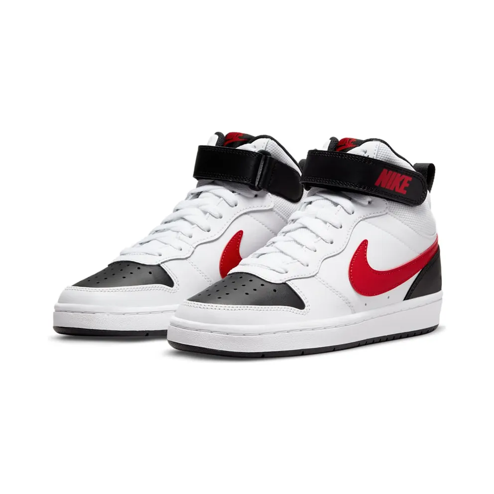 Nike Court Borough Mid 2 White University Red (GS) (CD7782-110)