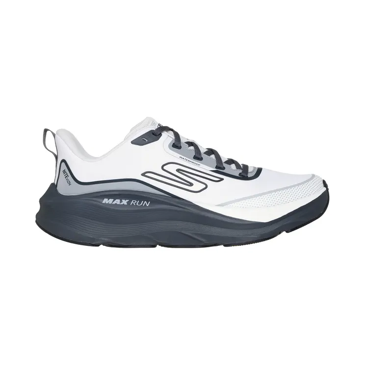 Skechers Waterproof: Max Run – Vorteza Wit/Houtskool