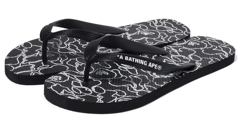 A Bathing Ape ABC Neon Camo Beach Sandal Black (1K30-191-003-BLK)