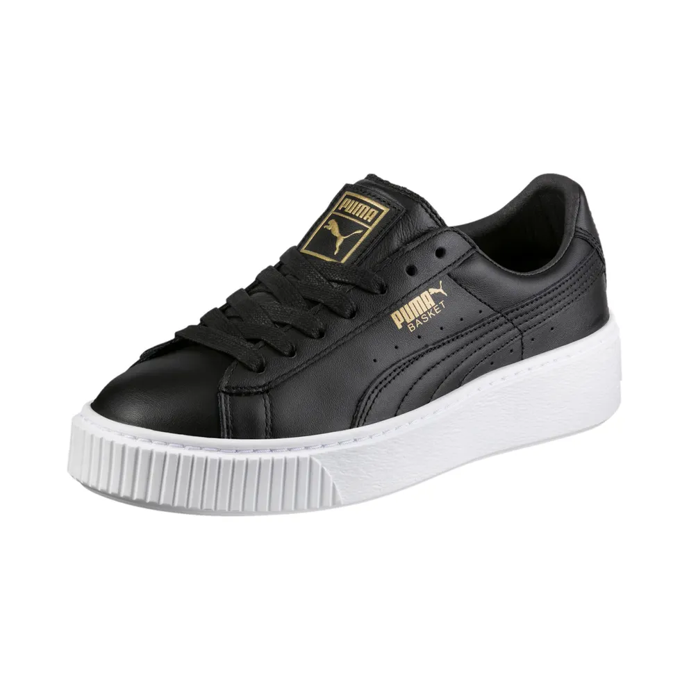 Puma Basket Platfrom Core Black (W) Puma Black/Gold (364040-03)