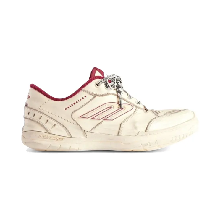 Balenciaga Hamptons Medium Worn-Out Off White Red (841763 WCURS 9960)