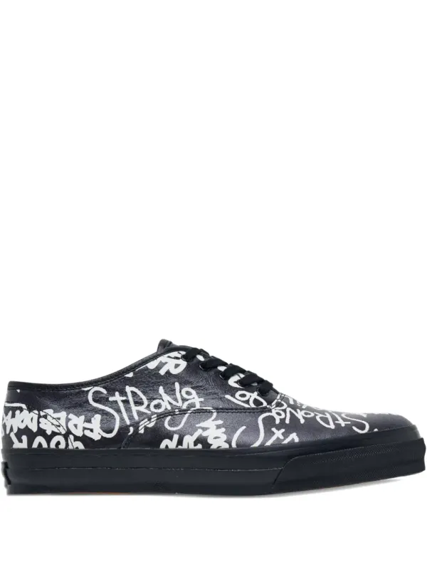 Comme Des Garçons Leren with Message-print – Black (RPK10400111A)