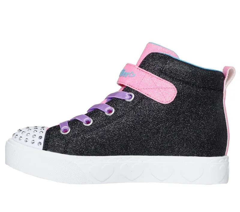 Skechers Twinkle Toes: Heart Steps – Heart Glow Sneaker Black