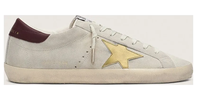Golden Goose Super-Star Cny In Ivory Suede With Metallic Leather Star And Leather Heel Tab (GWF01002.F008303.15920)