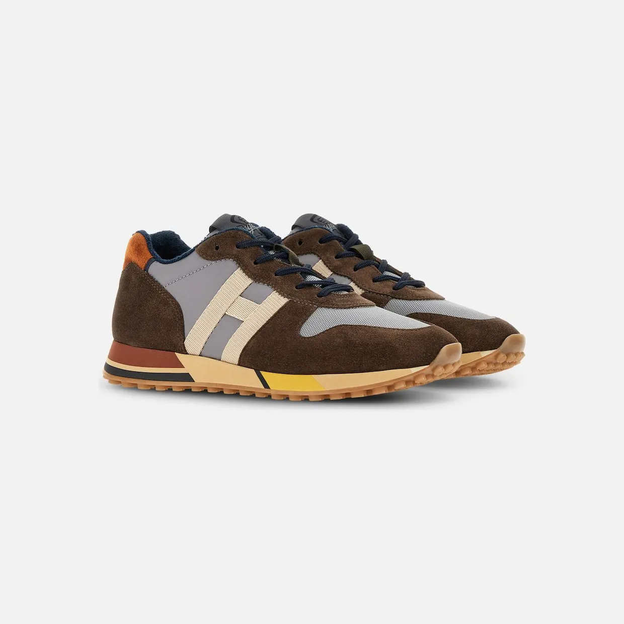 Sneakers Hogan H383 Brown Grey Beige (HXM3830AN51MUB01BJ)