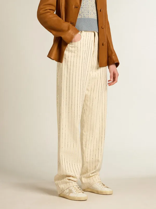 Golden Goose Super-Star With A Suede Star And Peach-Pink Glitter Heel Tab (GWF00102.F004489.11471) (3)