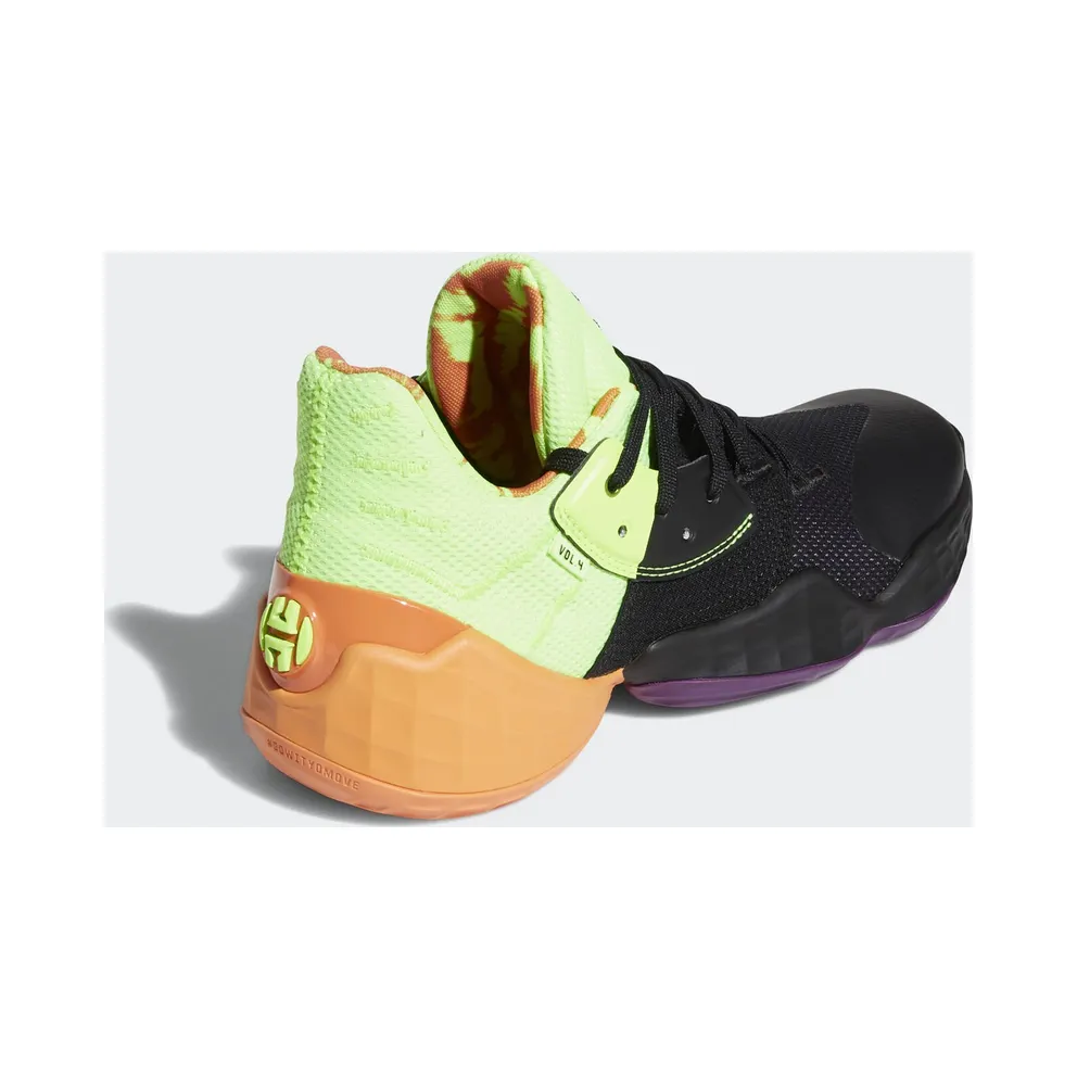 adidas Harden Vol. 4 Black Green Orange Core Black/Amber Tint/Glory Purple (FV4713)