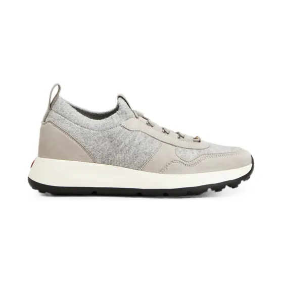 Tod’s Red Dot Sock-Sneakers aus Strick und Wildleder “Grey” (XXW79K0KN80VOE)