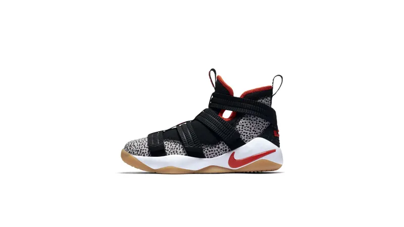 Nike LeBron Zoom Soldier 11 Safari (GS) Black/Team Orange-White-Atmosphere Grey (AJ5123-006)