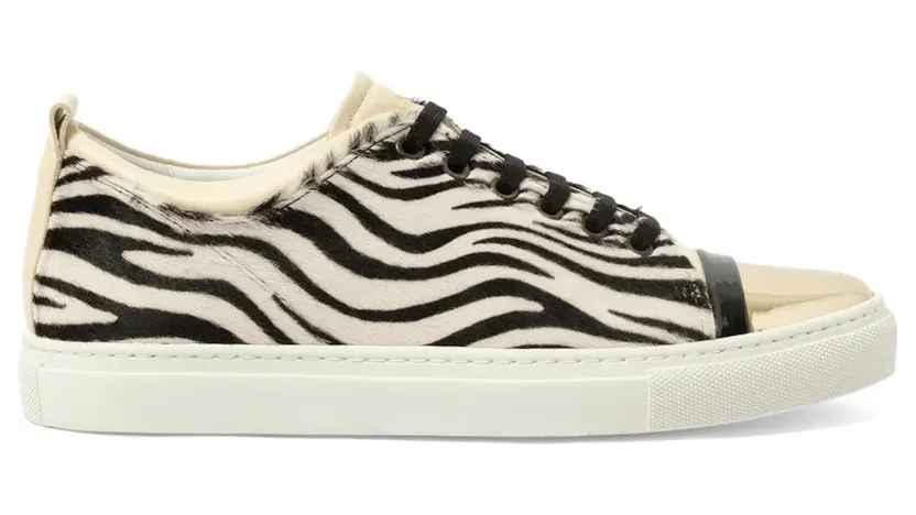 Lanvin Sneakers met metallic neus en zebraprint – Beige (FWSKPK00EXZE)