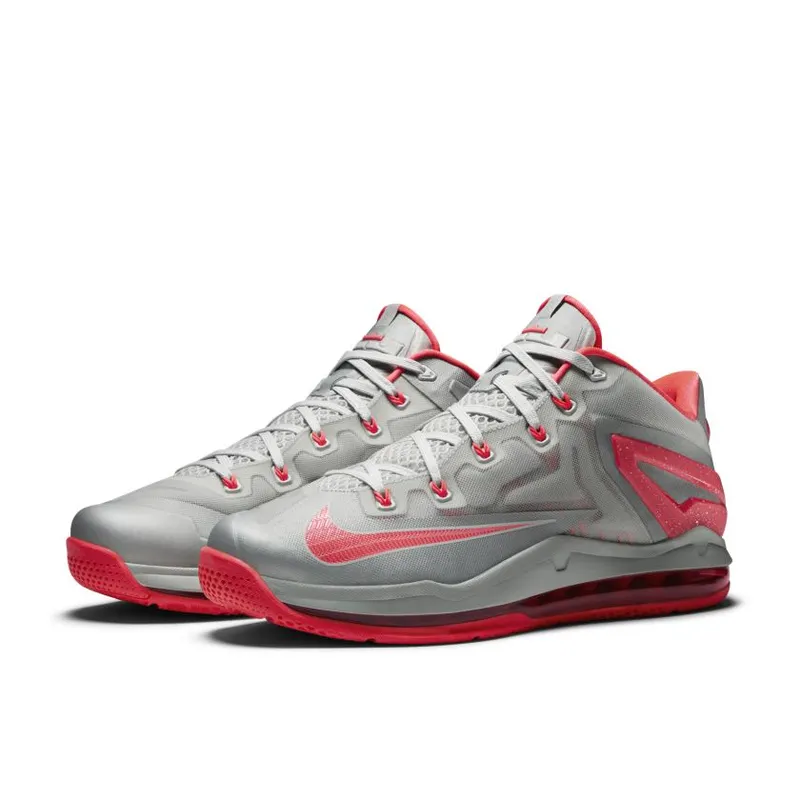 Nike LeBron 11 Low Laser Crimson Light Base Grey/Laser Crimson-Base Grey (642849-001)