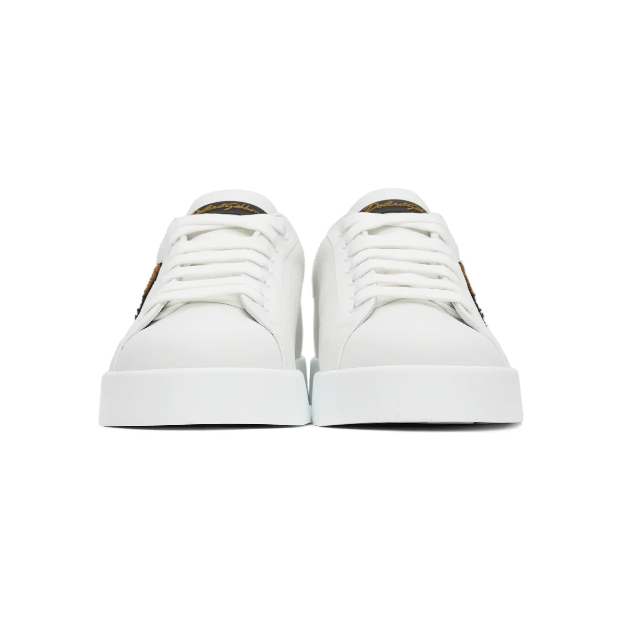 Dolce & Gabbana White Logo Patch Portofino Sneakers (CS1761 AH136) (2)