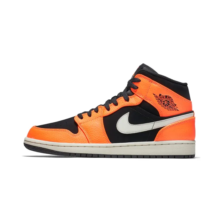 Air Jordan 1 Mid Orange “Black / Light Bone / Cone” (554724-062)