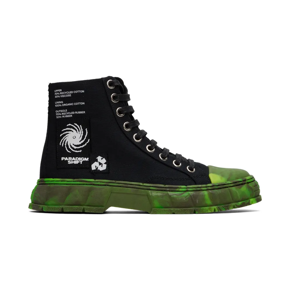 Virón Black & Green 1982 High Sneakers (1982-05-C-99S)
