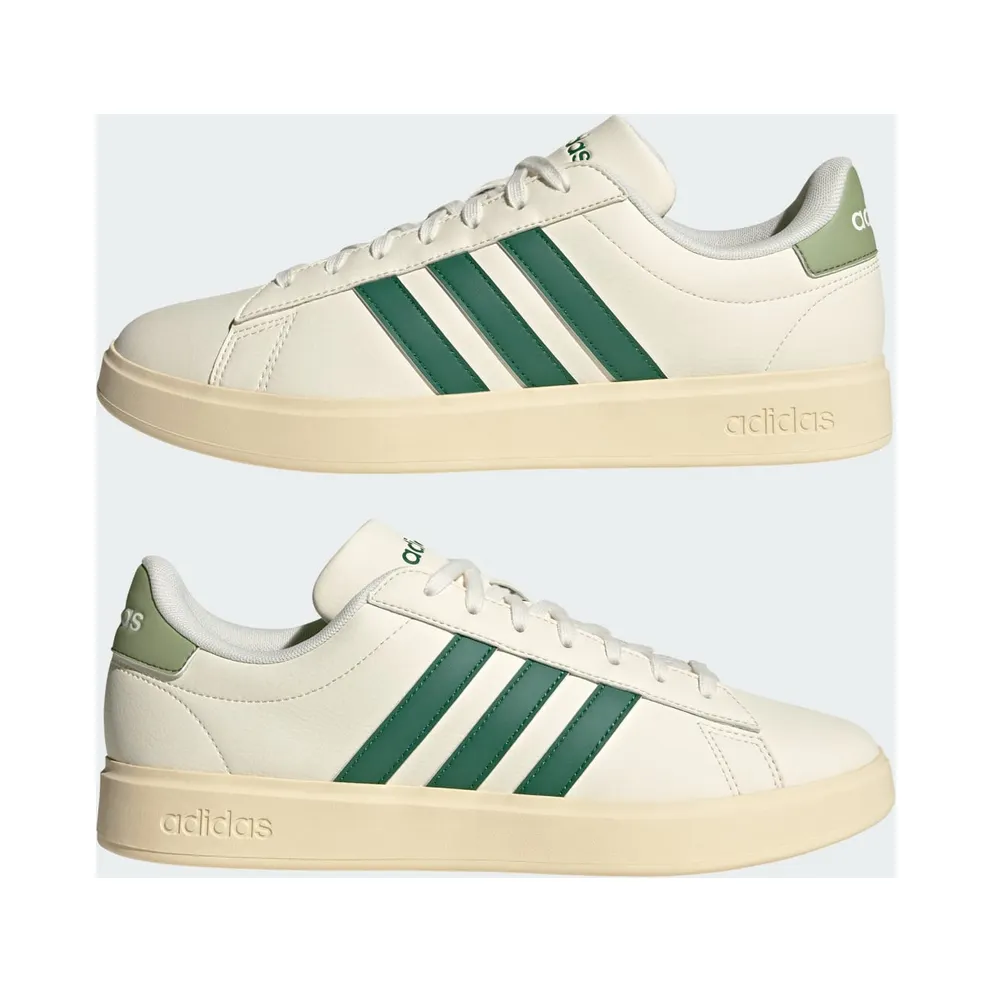Adidas Grand Court Cloudfoam Comfort Off White / Collegiate Green / Tent Green (JS1736)