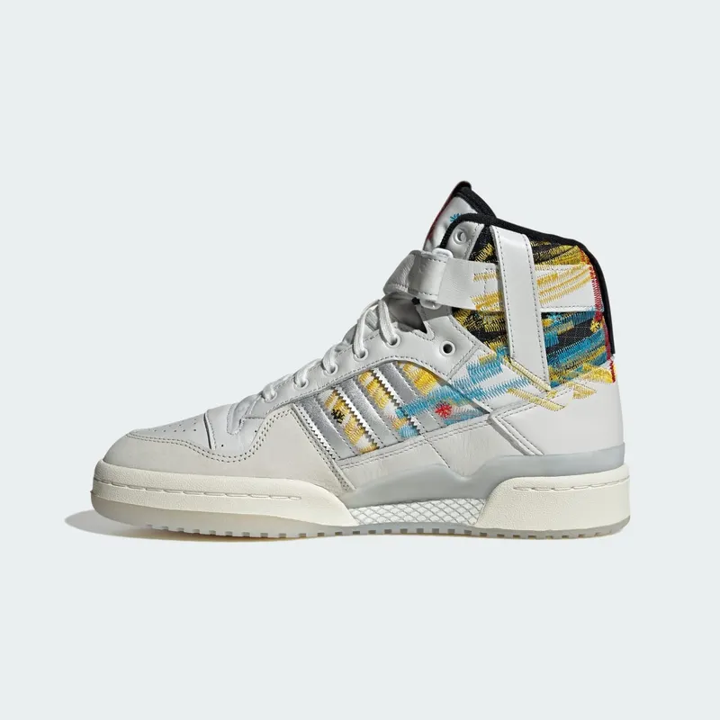 Adidas Forum High Sports Shoes Core White / Bold Gold / Black/Red (IG6351)
