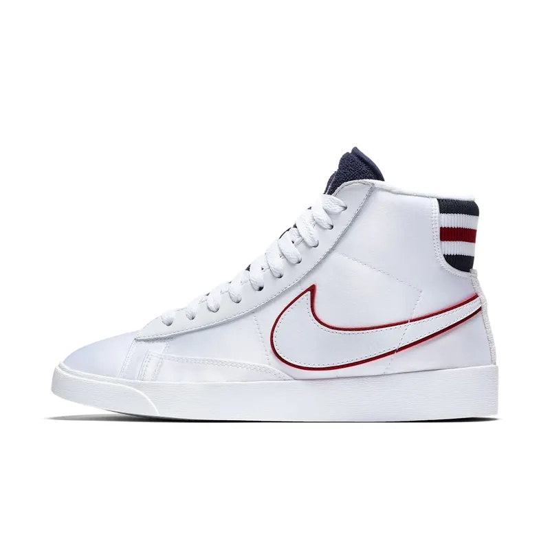 Nike Blazer Mid White Blackened Blue Red Crush (W)