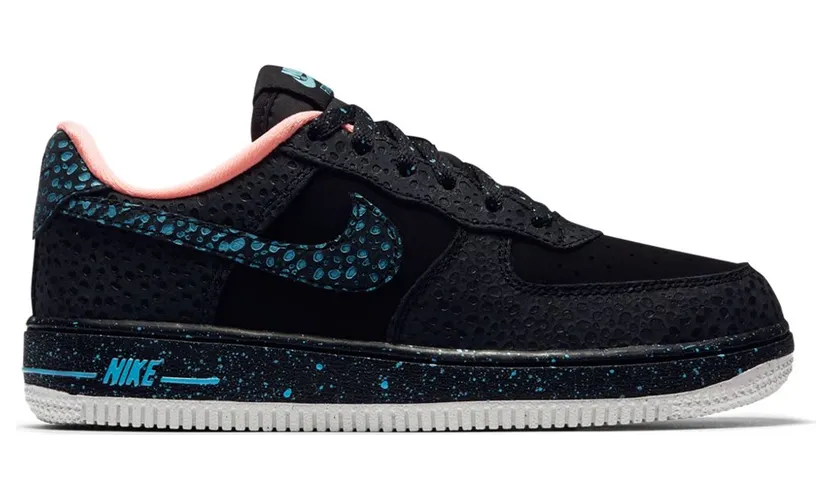 Nike Air Force 1 Low Safari Black Lagoon Crimson Pulse (GS) (AJ4675-002)