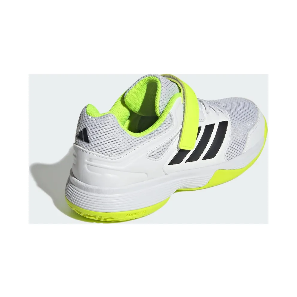 adidas Speedcourt Indoor Shoes Kids “Cloud White / Core Black / Lucid Lemon” (JR1680)
