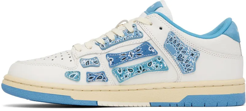 AMIRI White & Blue Bandana Skel Sneakers (PF22MFS006-123)