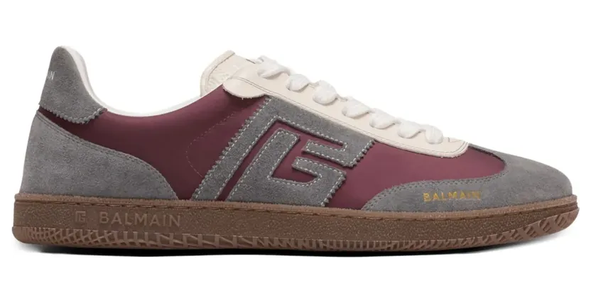Balmain Suède sneakers met logo – Grijs (GM1VI360TYVC)