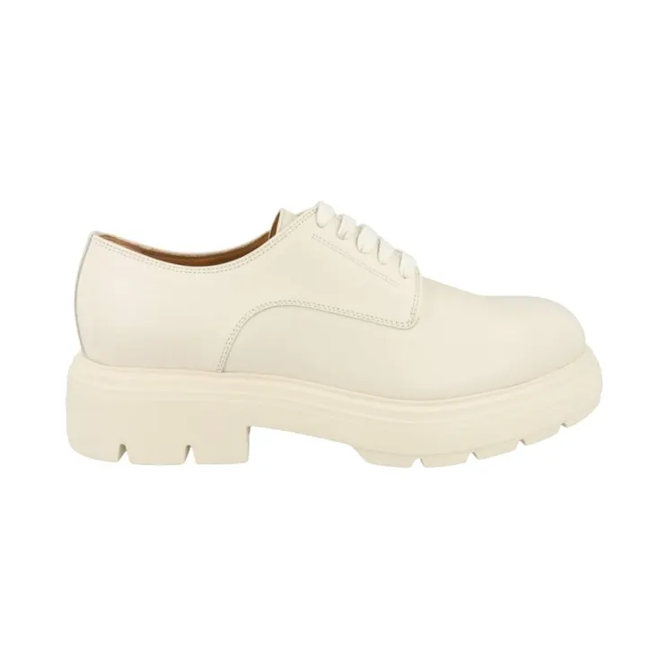 Ferragamo Devis Leather Derby Shoes White (022216-768459-M)