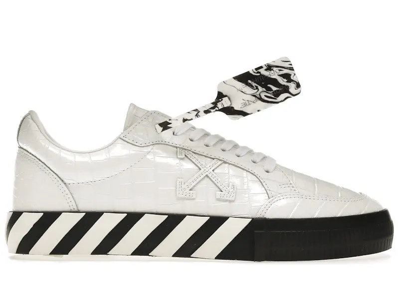 OFF-WHITE Vulc Low Croco Leather White Black (OMIA085F21LEA0090101)