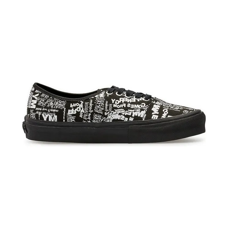 Vans Comme des Garcons x Authentic LX Graffiti – Black Black/Black/White (VN0A33TASO7)