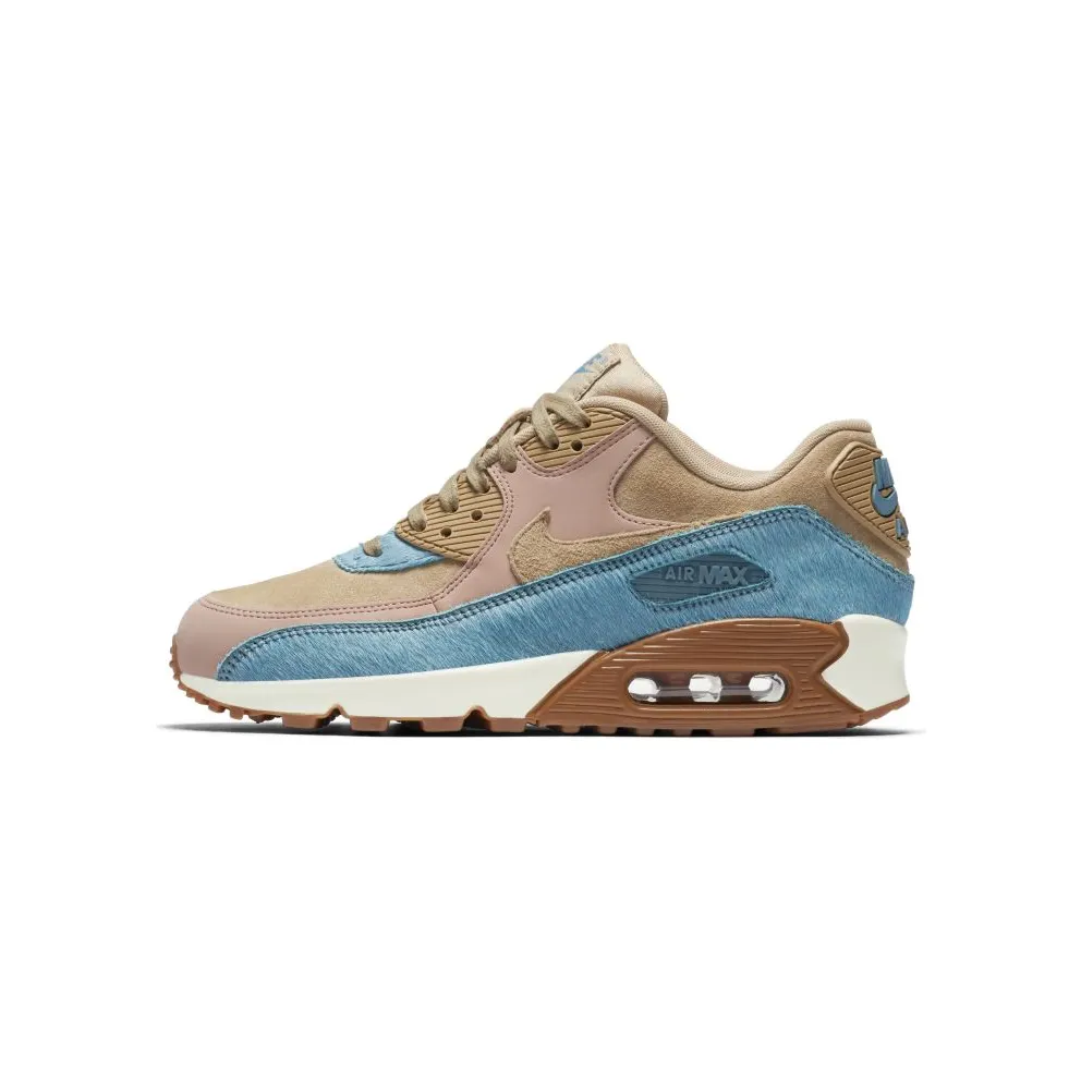 Nike Air Max 90 Embossed Fur Pony (W) “Mushroom / Smoky Blue / Particle Pink” (898512-200)