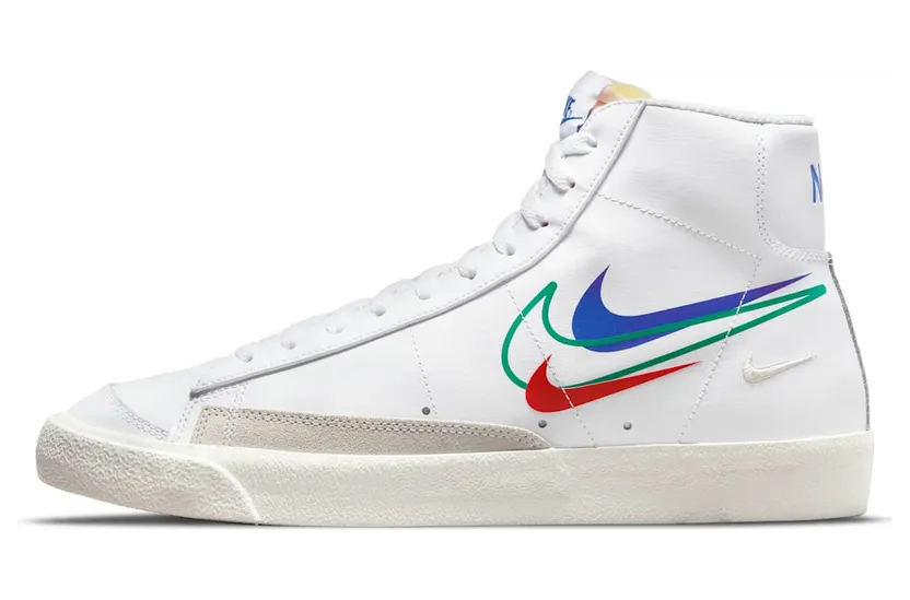 Nike Blazer Mid 77 Multi Swoosh White Game Royal (2021) (DN7996-101)