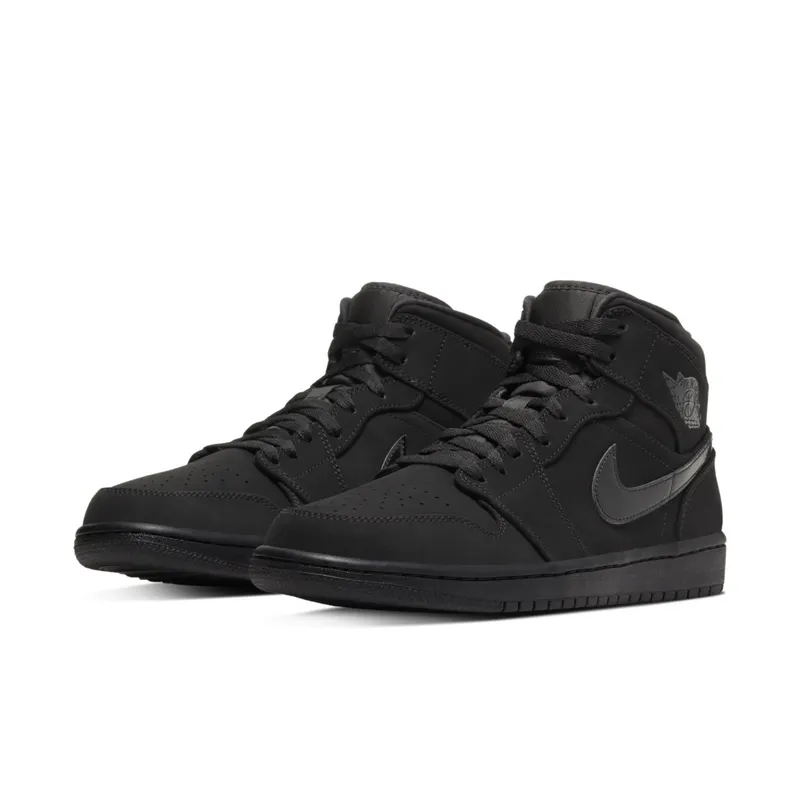 Jordan 1 Mid Triple Black (2020) Black/Black (554724-056)