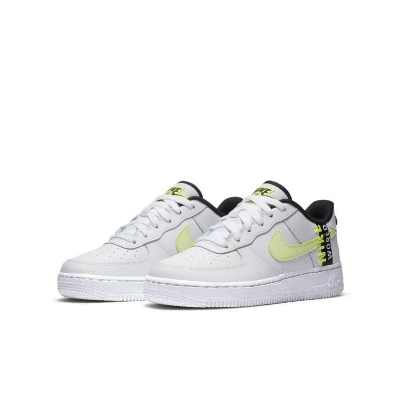 Nike Air Force 1 Low Worldwide White Barely Volt (GS) White/Volt-Black-Barely Volt (CN8536-100)