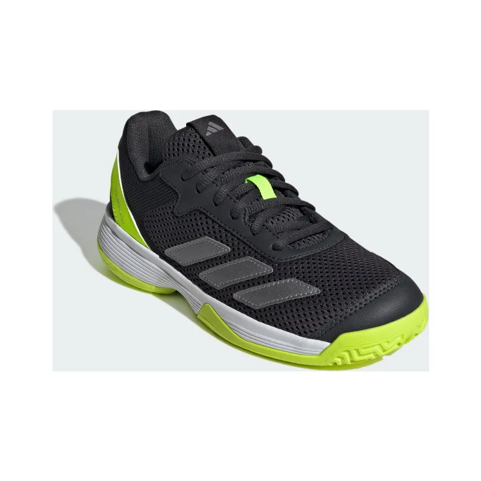 Adidas Courtflash Tennis Kids Carbon / Iron Metallic / Lucid Lemon (JI2449)