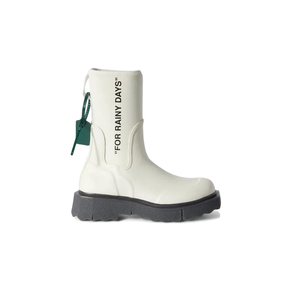 OFF-WHITE Sponge Rubber Rain Boot For Rainy Days White (OWIE016F22MAT0010110)
