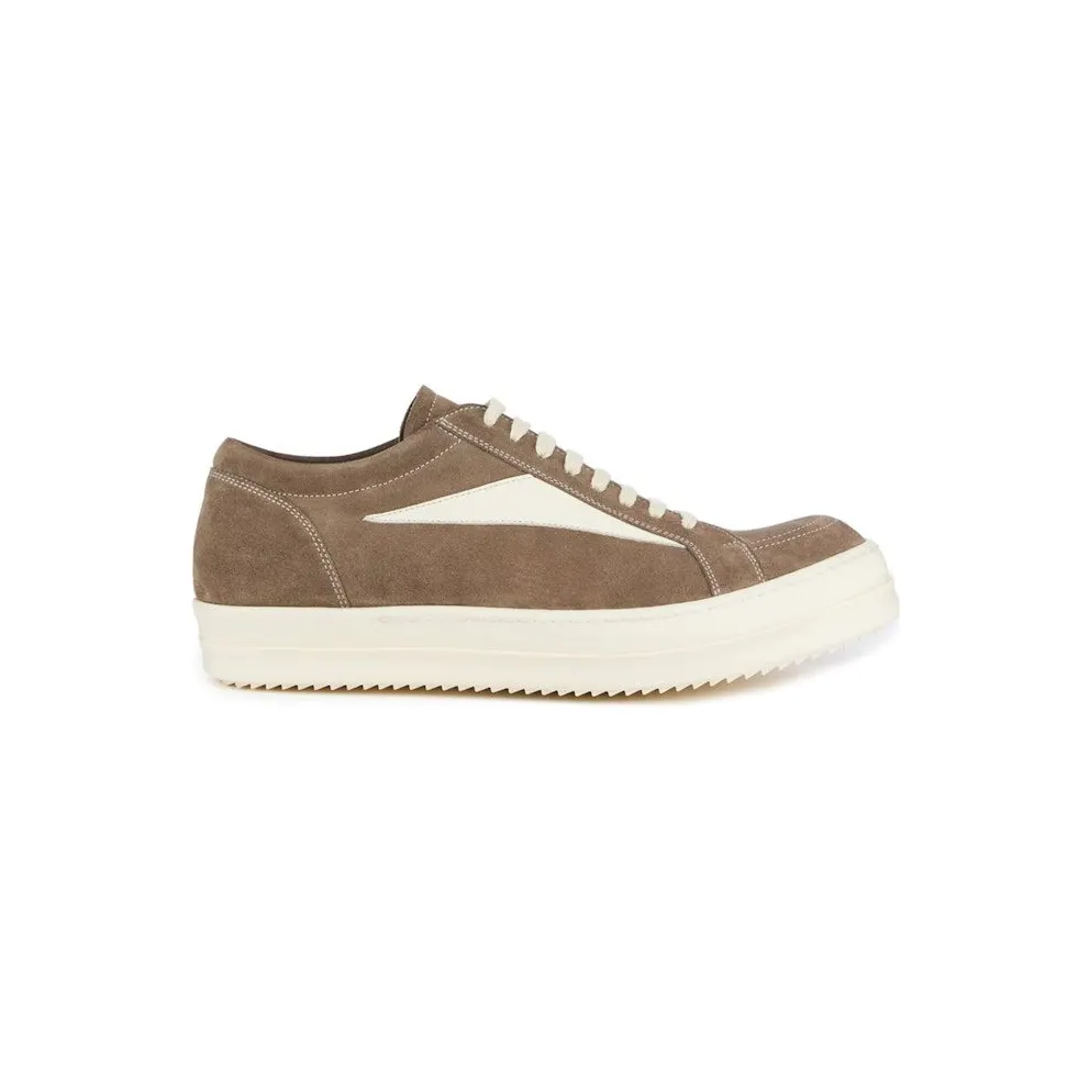Rick Owens Vintage Sneaks Velour Suede Dust Grey Milk White (RU01C4897_LVSLPO_3411)