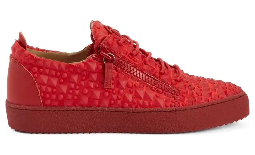 Giuseppe Zanotti Frankie low-top sneakers met dubbele rits en 3D-details – Rood (RM30014003)