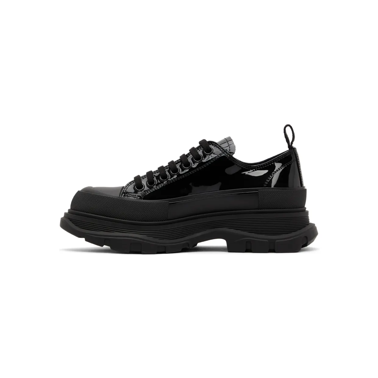 Alexander McQueen Black Patent Tread Slick Low Sneakers (668774WIA35) (3)