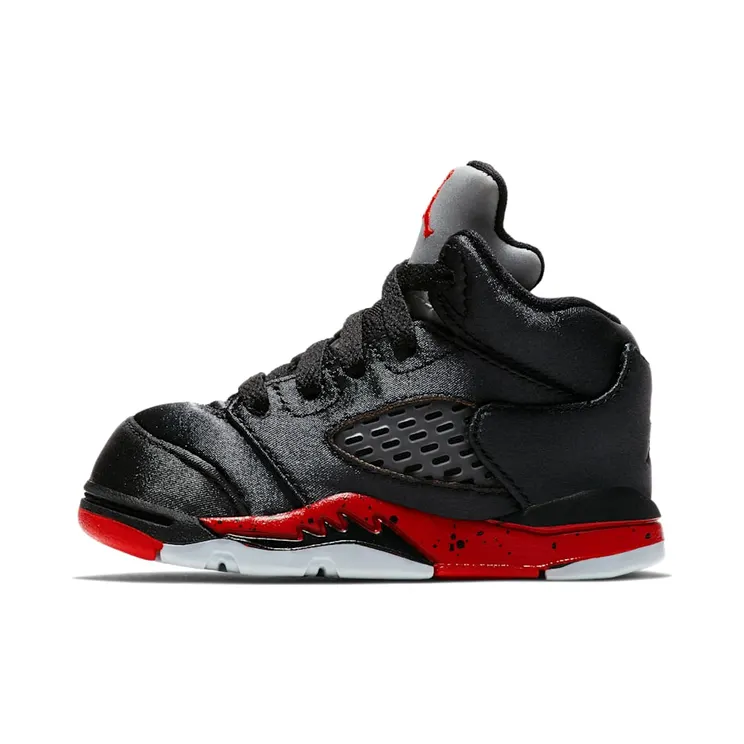 Air Jordan 5 Retro TD ‘Satin Bred’ Black/University Red (440890-006)