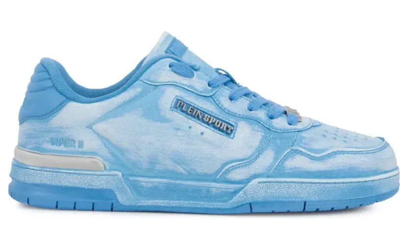Plein Sport Leren sneakers met verfspray-effect – Oranje (SAFSUSC0841SLE004N)