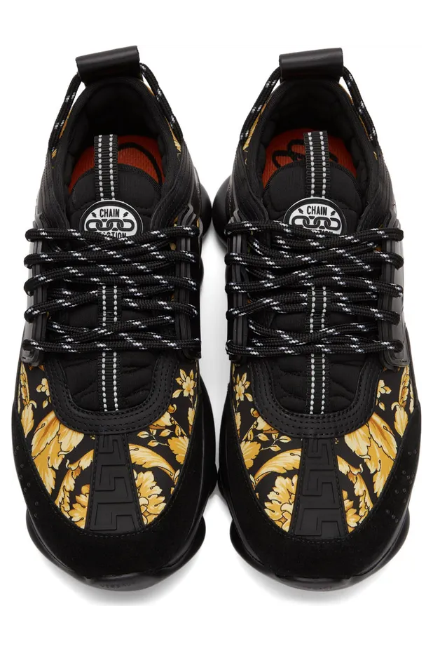 Versace Black & Gold Chain Reaction Sneakers (*DSU7071E 1A02711) (5)