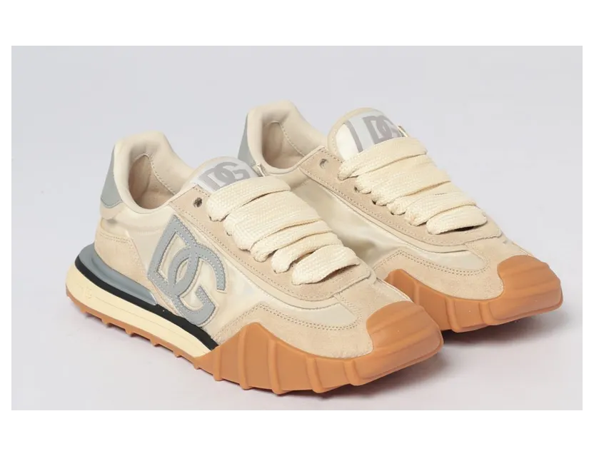 Dolce & Gabbana DG Athletic Sneakers in Suede and Nylon Beige (CK2384A6H638J031)