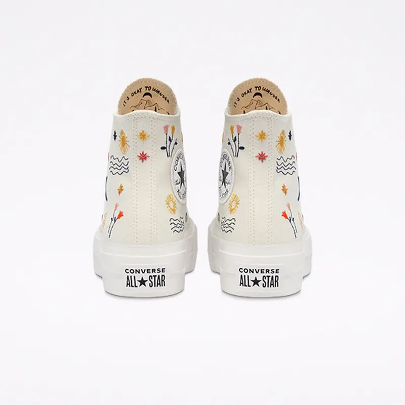 Converse It’s Okay To Wander Platform Chuck Taylor All Star High Top Egret/vintage White/black (571086C)
